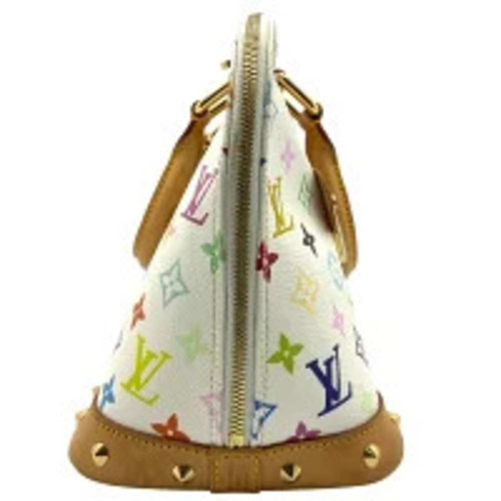 LOUIS VUITTON Multicolor Alma Blanc White Handbag White Beige Leather LV - Picture 4 of 11
